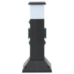 vidaXL Coloană priză de exterior cu lampă/țăruș, 2 căi, 16x16x39,5 cm vidaXL Coloană priză de exterior cu lampă/țăruș, 2 căi, 16x16x39,5 cm