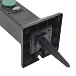 vidaXL Coloană priză de exterior cu lampă/țăruș, 2 căi, 16x16x39,5 cm vidaXL Coloană priză de exterior cu lampă/țăruș, 2 căi, 16x16x39,5 cm