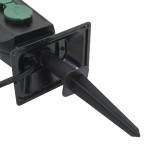 vidaXL Priză de exterior cu țăruș și 2 căi, negru/verde, 15,5x11x24 cm vidaXL Priză de exterior cu țăruș și 2 căi, negru/verde, 15,5x11x24 cm
