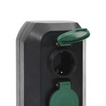 vidaXL Priză de exterior cu țăruș și 4 căi, negru/verde, 15,5x11x24 cm vidaXL Priză de exterior cu țăruș și 4 căi, negru/verde, 15,5x11x24 cm