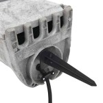 vidaXL Priză de exterior cu țăruș și 4 căi, gri aspect piatră vidaXL Priză de exterior cu țăruș și 4 căi, gri aspect piatră