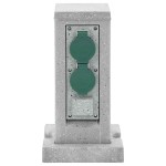 vidaXL Priză de exterior cu țăruș și 4 căi, gri piatră, 16x16x29,5 cm vidaXL Priză de exterior cu țăruș și 4 căi, gri piatră, 16x16x29,5 cm