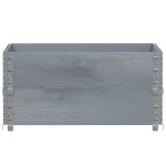 vidaXL Rame pentru paleți, 2 buc., gri, 80x60 cm, lemn masiv de pin vidaXL Rame pentru paleți, 2 buc., gri, 80x60 cm, lemn masiv de pin