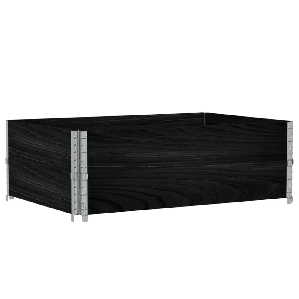 vidaXL Rame pentru paleți, 2 buc., negru, 120x80 cm, lemn masiv pin
