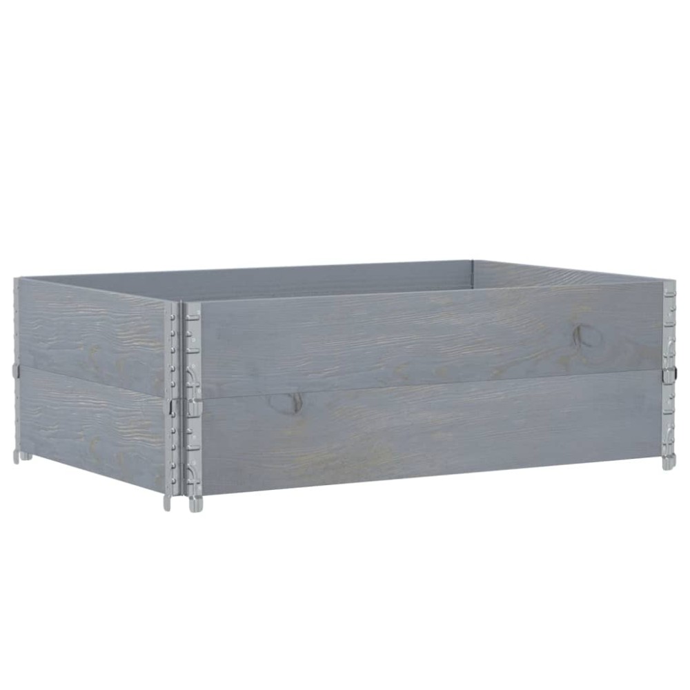 vidaXL Rame pentru paleți, 2 buc., gri, 120x80 cm, lemn masiv de pin
