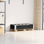 vidaXL Ramă pentru paleți, negru, 100x50 cm, lemn masiv de pin vidaXL Ramă pentru paleți, negru, 100x50 cm, lemn masiv de pin
