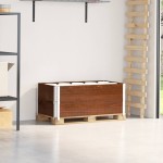vidaXL Rame pentru paleți, 2 buc., maro, 100x50 cm, lemn masiv pin vidaXL Rame pentru paleți, 2 buc., maro, 100x50 cm, lemn masiv pin