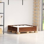 vidaXL Ramă pentru paleți, maro, 100x100 cm, lemn masiv pin vidaXL Ramă pentru paleți, maro, 100x100 cm, lemn masiv pin