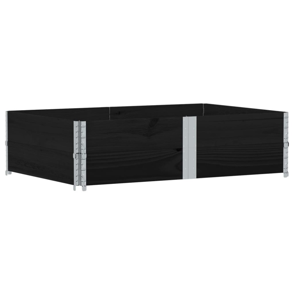 vidaXL Rame pentru paleți, 2 buc., negru, 150x100 cm, lemn masiv pin