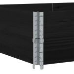 vidaXL Rame pentru paleți, 2 buc., negru, 150x100 cm, lemn masiv pin vidaXL Rame pentru paleți, 2 buc., negru, 150x100 cm, lemn masiv pin