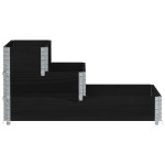vidaXL Strat înălțat cu 3 niveluri, negru, 120x80 cm, lemn masiv pin