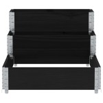vidaXL Strat înălțat cu 3 niveluri, negru, 120x80 cm, lemn masiv pin