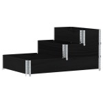 vidaXL Strat înălțat cu 3 niveluri, negru, 120x80 cm, lemn masiv pin