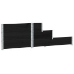 vidaXL Strat înălțat cu 3 niveluri, negru, 120x80 cm, lemn masiv pin