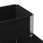 vidaXL Strat înălțat cu 3 niveluri, negru, 120x80 cm, lemn masiv pin