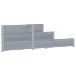 vidaXL Strat înălțat cu 3 niveluri, gri, 120x80 cm, lemn masiv pin