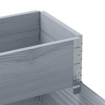 vidaXL Strat înălțat cu 3 niveluri, gri, 120x80 cm, lemn masiv pin