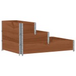 vidaXL Strat înălțat cu 3 niveluri, maro, 120x80 cm, lemn masiv pin
