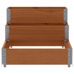 vidaXL Strat înălțat cu 3 niveluri, maro, 120x80 cm, lemn masiv pin