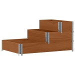 vidaXL Strat înălțat cu 3 niveluri, maro, 120x80 cm, lemn masiv pin