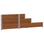 vidaXL Strat înălțat cu 3 niveluri, maro, 120x80 cm, lemn masiv pin
