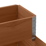 vidaXL Strat înălțat cu 3 niveluri, maro, 120x80 cm, lemn masiv pin