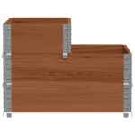 vidaXL Strat înălțat cu 3 niveluri, maro, 120x80 cm, lemn masiv pin