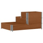 vidaXL Strat înălțat cu 3 niveluri, maro, 120x80 cm, lemn masiv pin