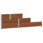 vidaXL Strat înălțat cu 3 niveluri, maro, 120x80 cm, lemn masiv pin