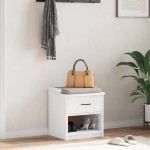 vidaXL Bancă pentru hol „SANDNES” albă 45x40x50 cm, lemn masiv de pin