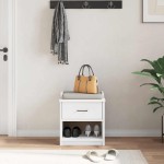 vidaXL Bancă pentru hol „SANDNES” albă 45x40x50 cm, lemn masiv de pin