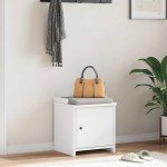 vidaXL Bancă pentru hol „SANDNES” albă 45x40x50 cm, lemn masiv de pin