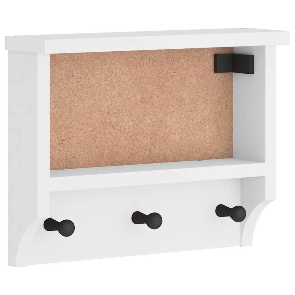 vidaXL Suport pentru haine "SANDNES" alb 45x12x35 cm lemn masiv de pin