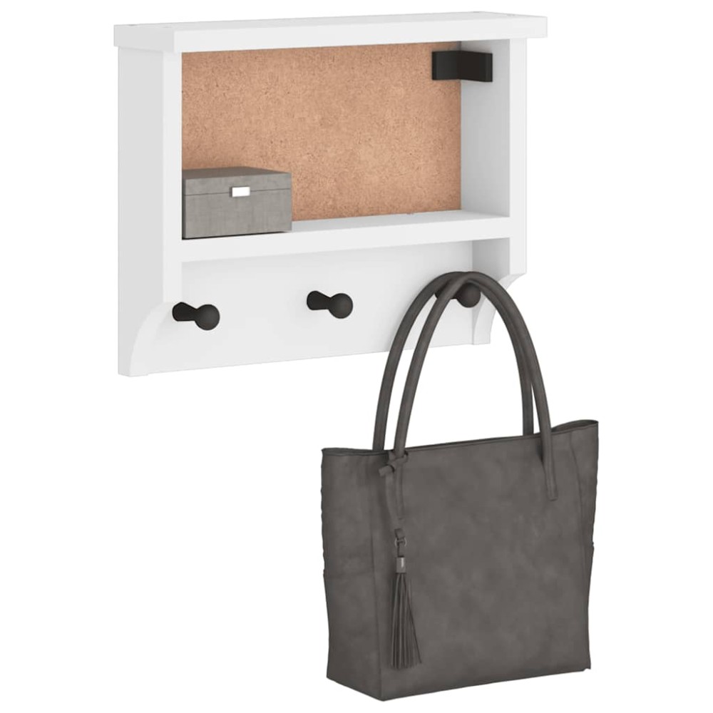 vidaXL Suport pentru haine "SANDNES" alb 45x12x35 cm lemn masiv de pin