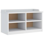 vidaXL Bancă pentru hol „SANDNES” albă 87x40x50 cm, lemn masiv de pin