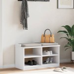 vidaXL Bancă pentru hol „SANDNES” albă 87x40x50 cm, lemn masiv de pin