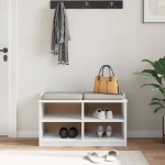 vidaXL Bancă pentru hol „SANDNES” albă 87x40x50 cm, lemn masiv de pin