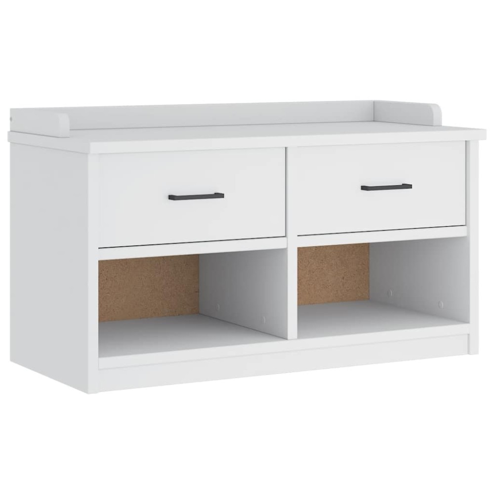vidaXL Bancă pentru hol „SANDNES” albă 87x40x50 cm, lemn masiv de pin