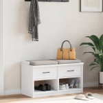vidaXL Bancă pentru hol „SANDNES” albă 87x40x50 cm, lemn masiv de pin