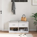 vidaXL Bancă pentru hol „SANDNES” albă 87x40x50 cm, lemn masiv de pin