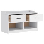 vidaXL Bancă pentru hol „SANDNES” albă 87x40x50 cm, lemn masiv de pin
