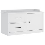 vidaXL Bancă pentru hol „SANDNES” albă 87x40x50 cm, lemn masiv de pin