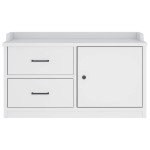 vidaXL Bancă pentru hol „SANDNES” albă 87x40x50 cm, lemn masiv de pin
