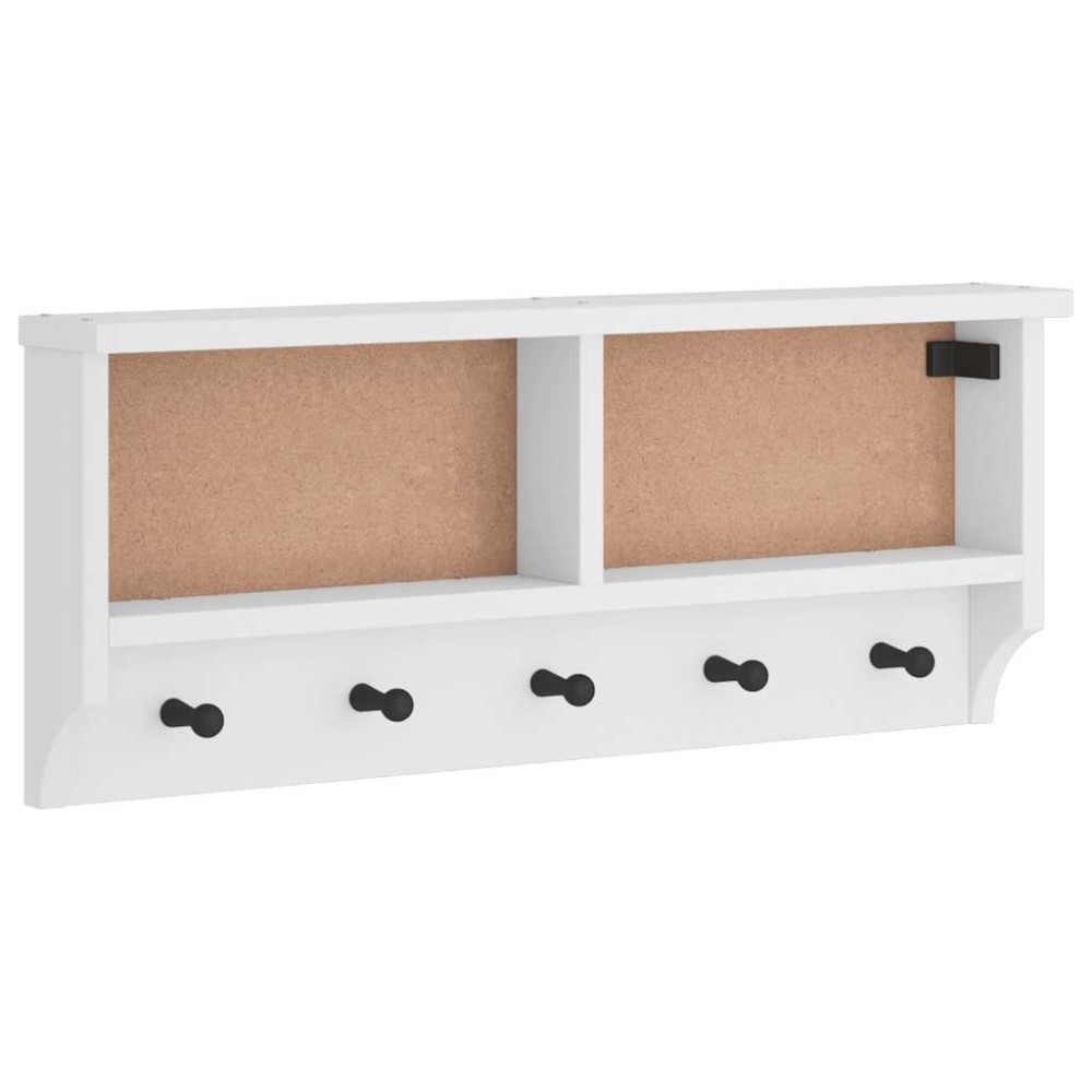 vidaXL Suport pentru haine "SANDNES" alb 87x12x35 cm lemn masiv de pin