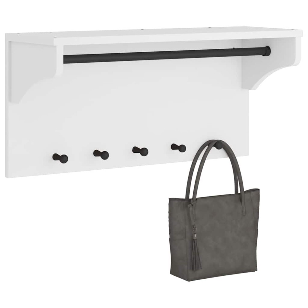 vidaXL Suport pentru haine "SANDNES" alb 87x30x42 cm lemn masiv de pin