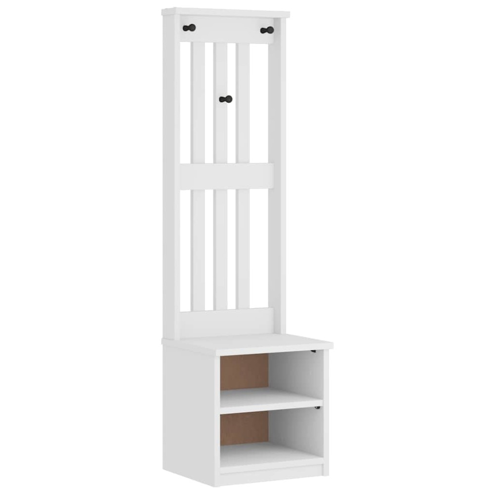 vidaXL Arborele „SANDNES” alb 45x40x159,5 cm lemn masiv de pin