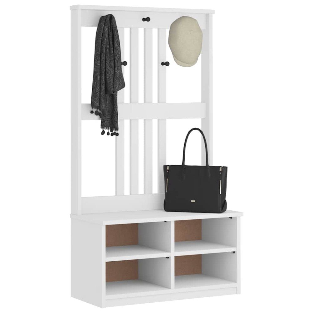 vidaXL Arborele „SANDNES” alb 87x40x159,5 cm lemn masiv de pin