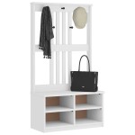 vidaXL Arborele „SANDNES” alb 87x40x159,5 cm lemn masiv de pin