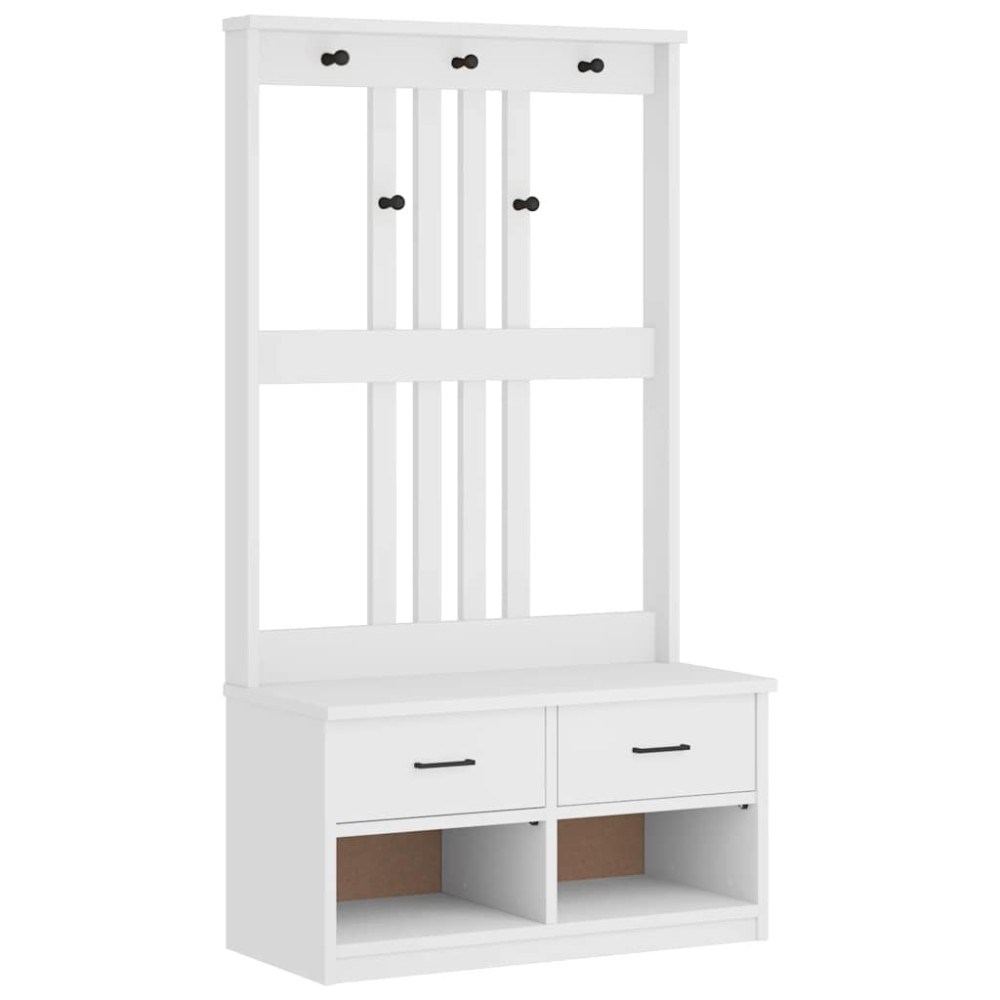 vidaXL Arborele „SANDNES” alb 87x40x159,5 cm lemn masiv de pin