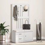 vidaXL Arborele „SANDNES” alb 87x40x159,5 cm lemn masiv de pin vidaXL Arborele „SANDNES” alb 87x40x159,5 cm lemn masiv de pin